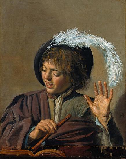 Frans Hals Singing Boy with Flute oil painting image
